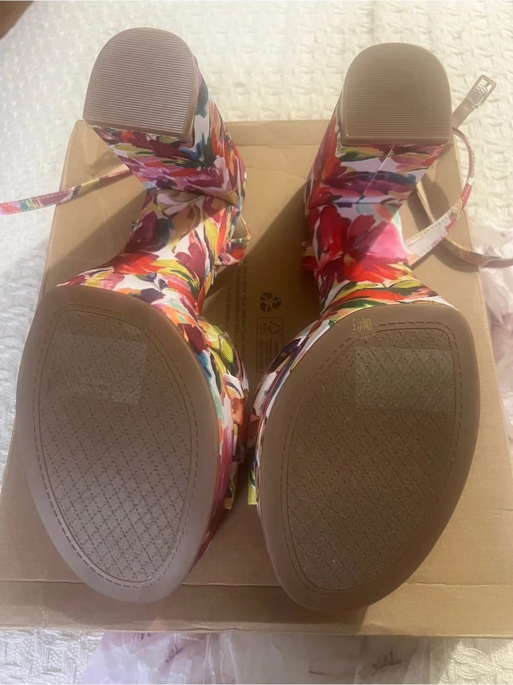 Jessica Simpson Multi-Color Floral Platform Sandal - Pink & Green